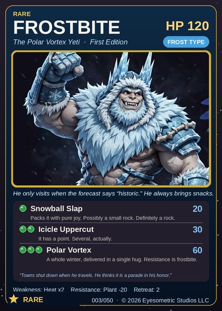 Frostbite — Channel Legends First Edition card #003