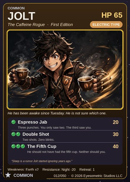 Jolt — Channel Legends First Edition card #012