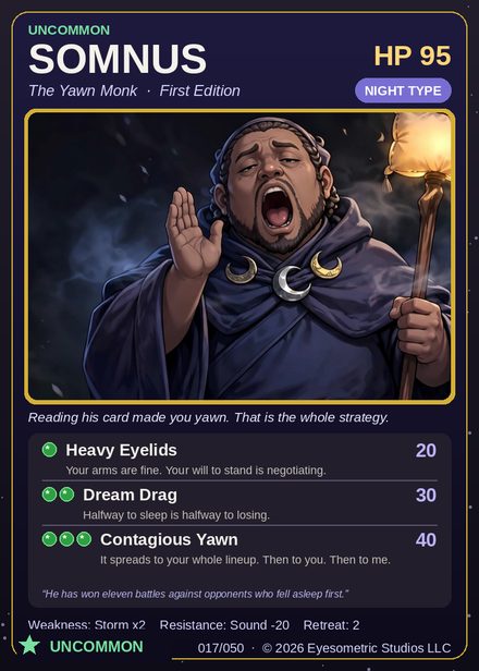 Somnus — Channel Legends First Edition card #017