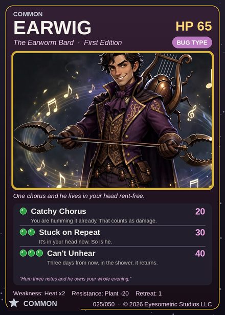 Earwig — Channel Legends First Edition card #025
